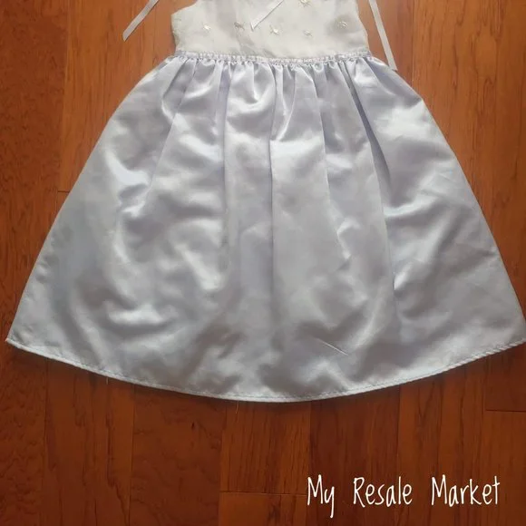 Girls Blue Easter Sunday Spring Dress - Picture 4 of 7